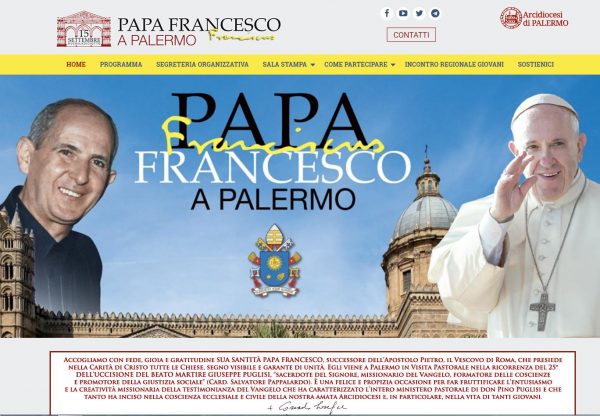 Online il sito della visita del Papa a Palermo